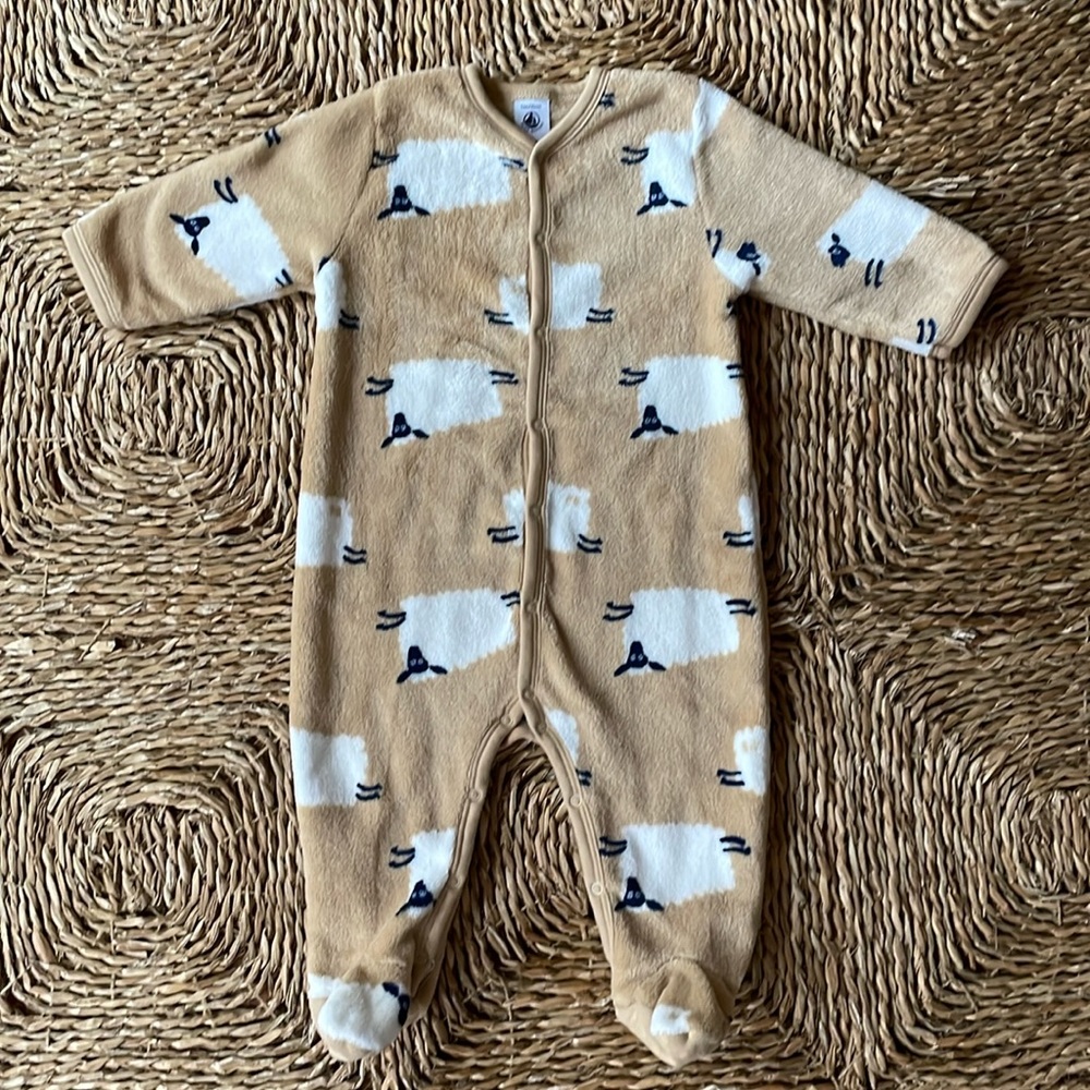 Petit Bateau fleece footed onesie